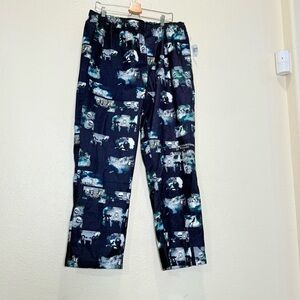 Disney Parks Skeleton Dance Pants Black Printed Drawstring Goth Adult L